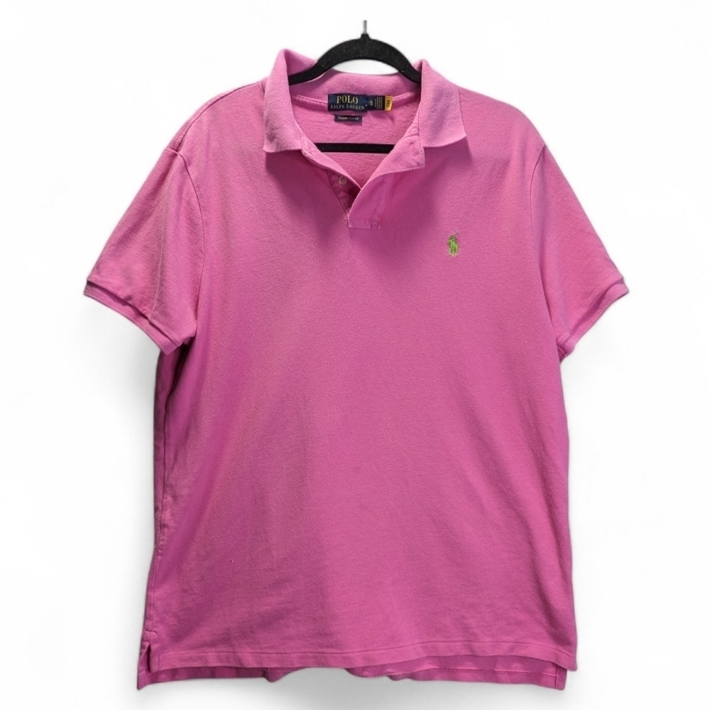 Polo by Ralph Lauren Mens Pink Polo Shirt Cotton Casual Size XL